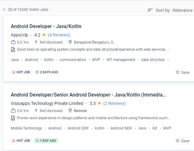 Android internship jobs in Noida