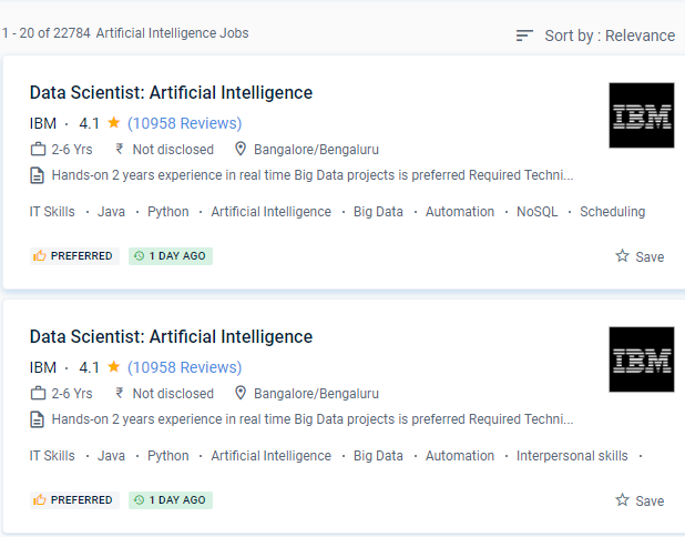 Artificial Intelligence internship jobs in Indore