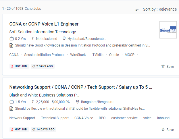 CCNP internship jobs in Jaipur