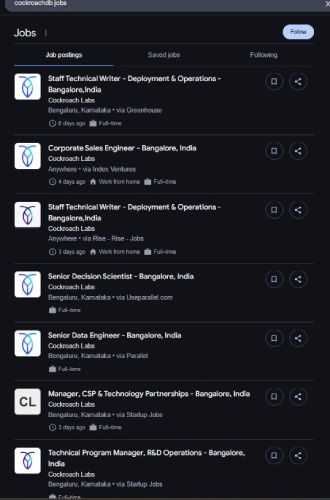 CockroachDB internship jobs in Jaipur