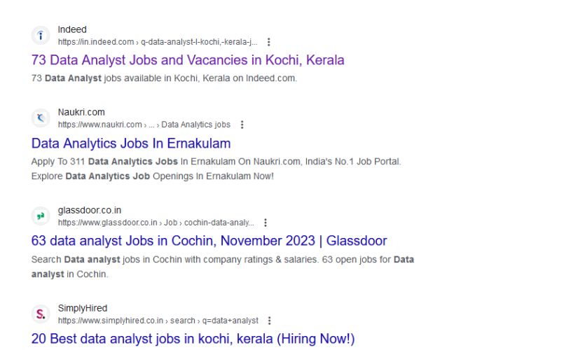 Data Analytics internship jobs in Cochin