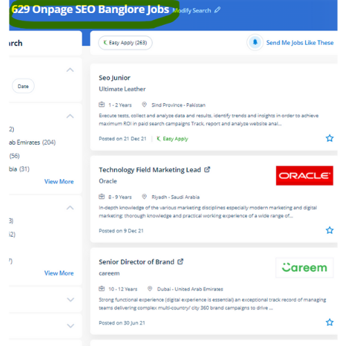 On-Page SEO internship jobs in Cochin
