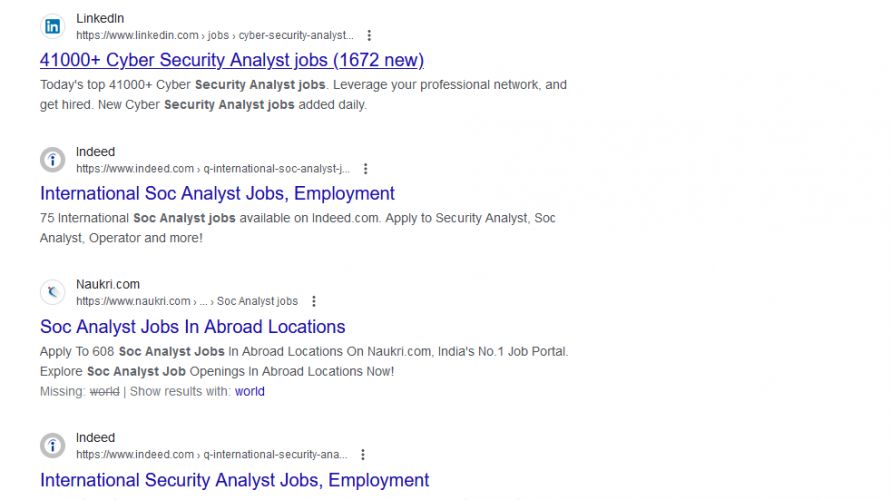 SOC Analyst internship jobs in Jaipur
