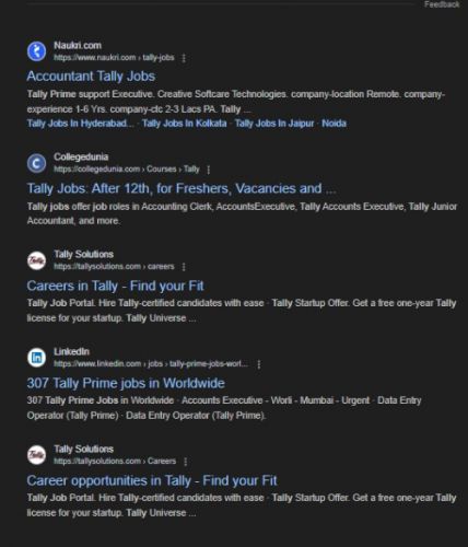 Tally Prime internship jobs in Indore